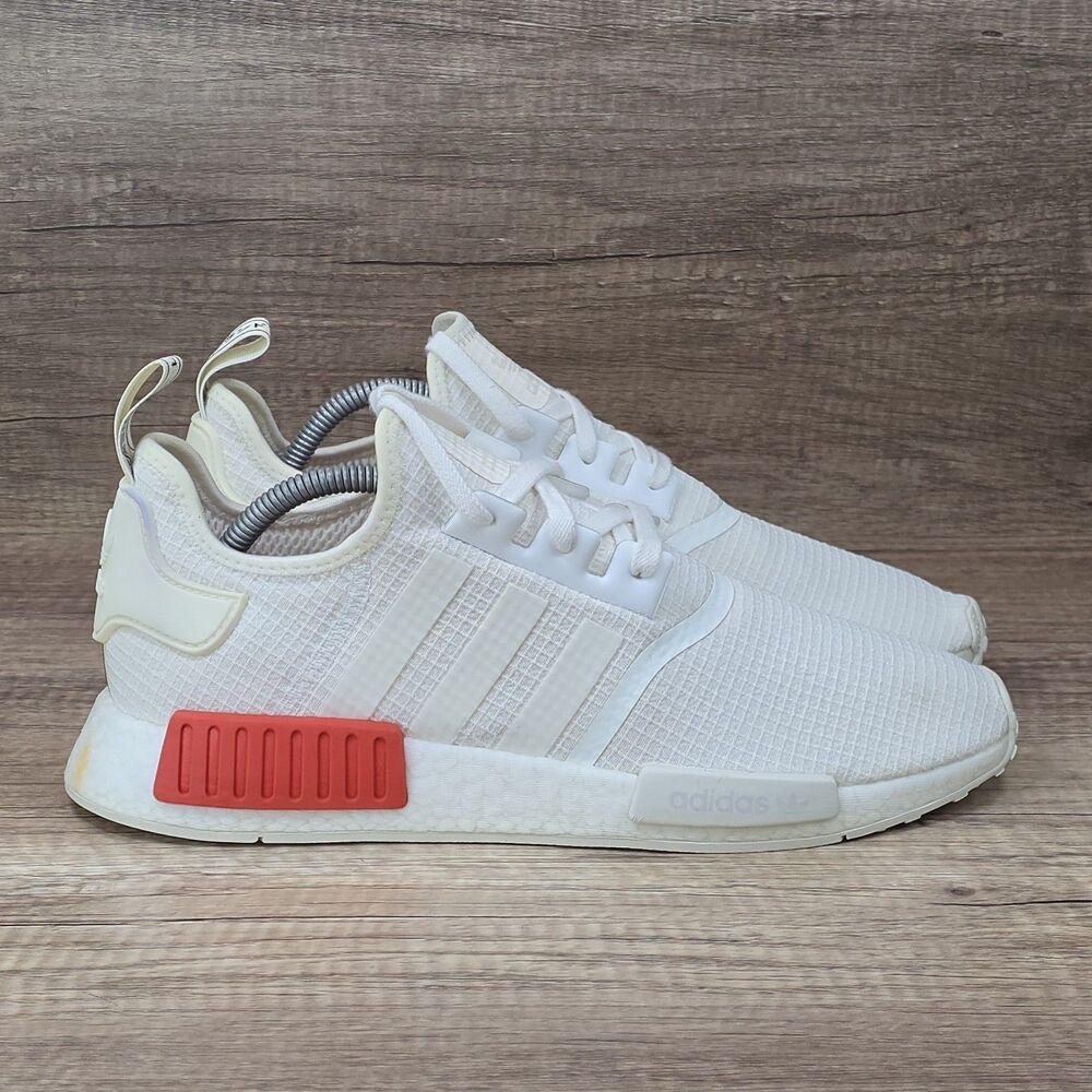 Adidas NMD R1 Ripstop Men's Size 10 Off White Lush Red Running Shoes B37619